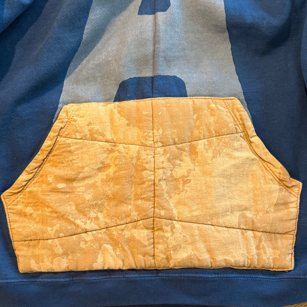 Free City “Life’s Work” Hoodie Navy/Tan Quilted Pullover Size Unisex M - Picture 6 of 7